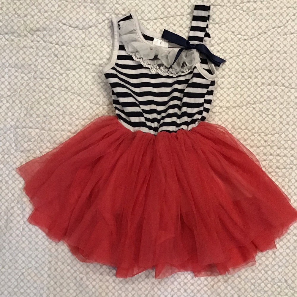 Girl’s jersey and tulle party dress